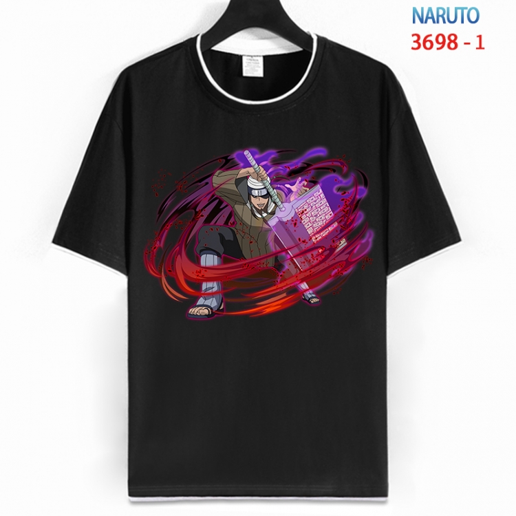 Naruto Cotton crew neck black and white trim short-sleeved T-shirt from S to 4XL HM-3698-1