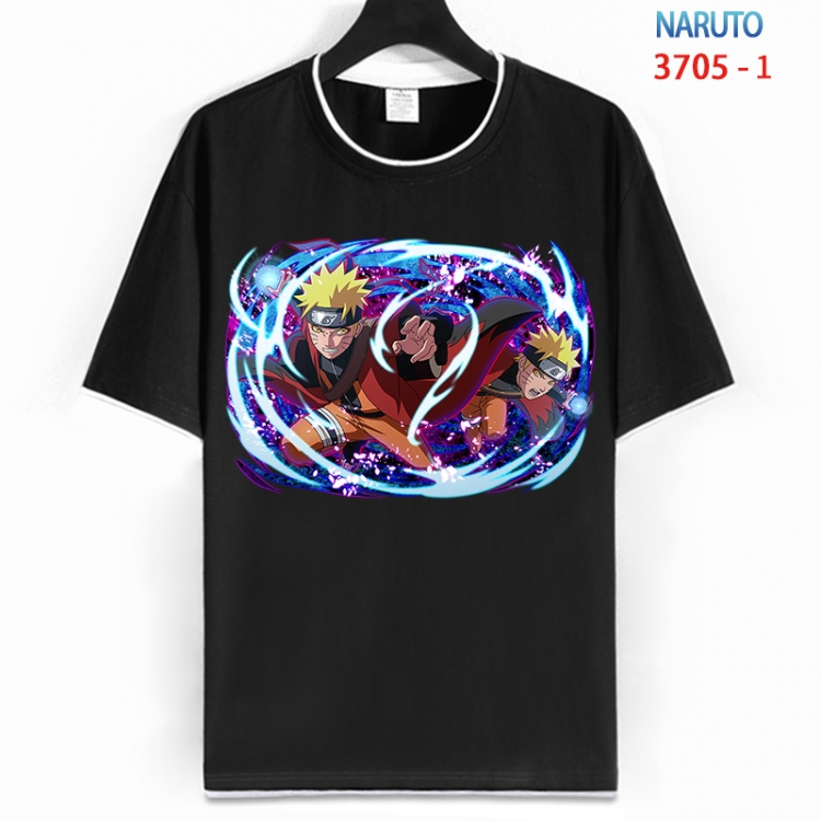 Naruto Cotton crew neck black and white trim short-sleeved T-shirt from S to 4XL HM-3705-1