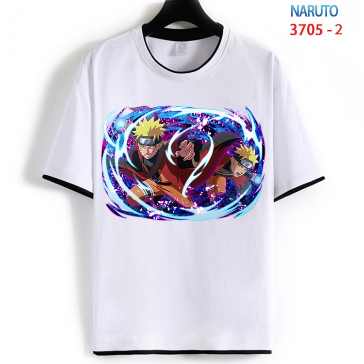 Naruto Cotton crew neck black and white trim short-sleeved T-shirt from S to 4XL  HM-3705-2