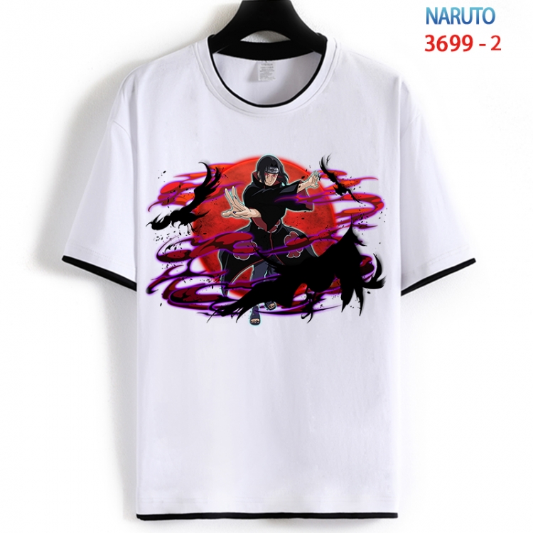 Naruto Cotton crew neck black and white trim short-sleeved T-shirt from S to 4XL  HM-3699-2