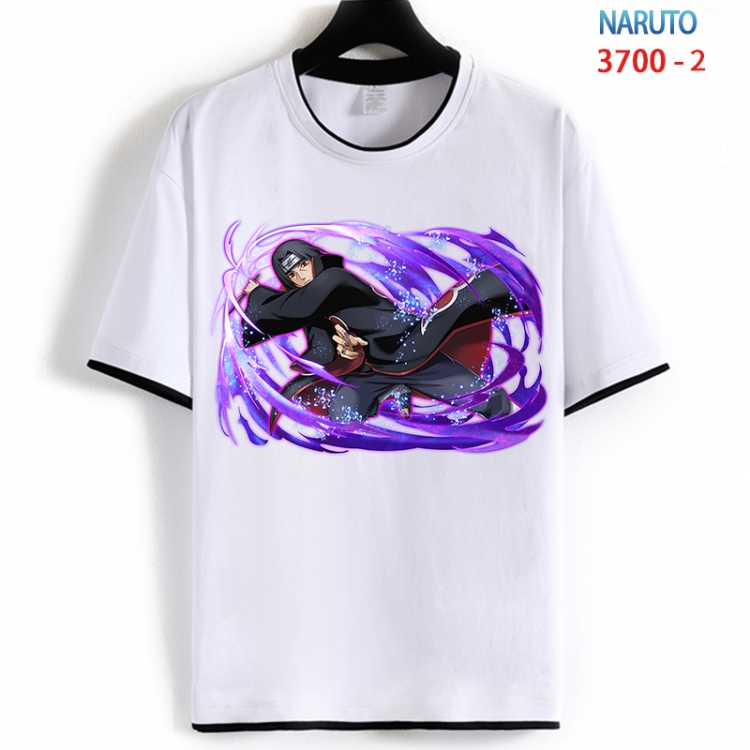 Naruto Cotton crew neck black and white trim short-sleeved T-shirt from S to 4XL  HM-3700-2