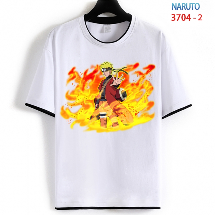 Naruto Cotton crew neck black and white trim short-sleeved T-shirt from S to 4XL  HM-3704-2