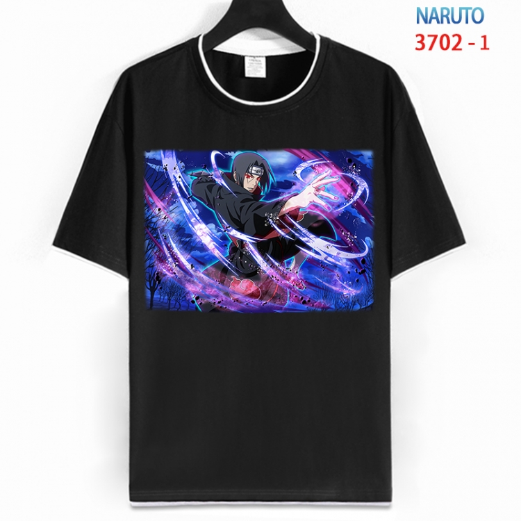 Naruto Cotton crew neck black and white trim short-sleeved T-shirt from S to 4XL  HM-3702-1