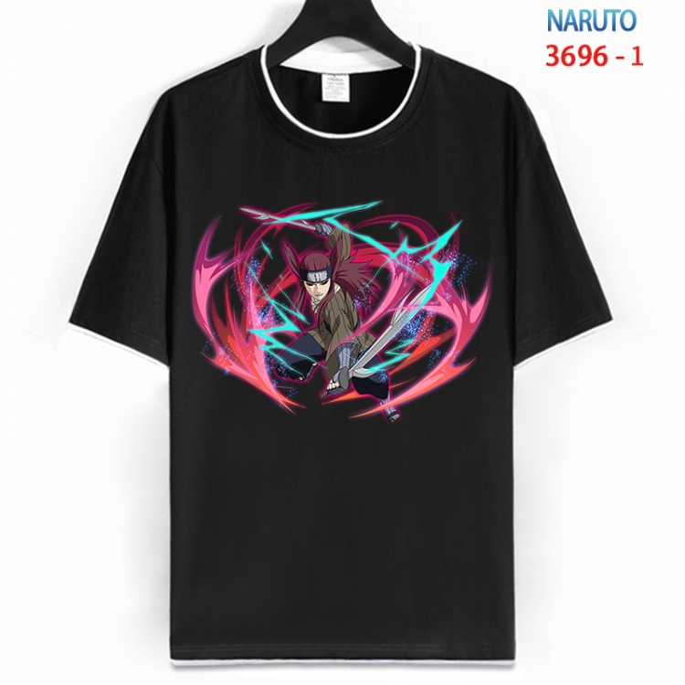 Naruto Cotton crew neck black and white trim short-sleeved T-shirt from S to 4XL HM-3696-1