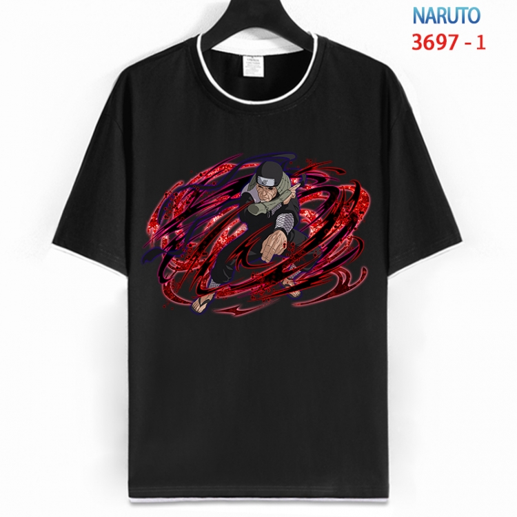 Naruto Cotton crew neck black and white trim short-sleeved T-shirt from S to 4XL HM-3697-1