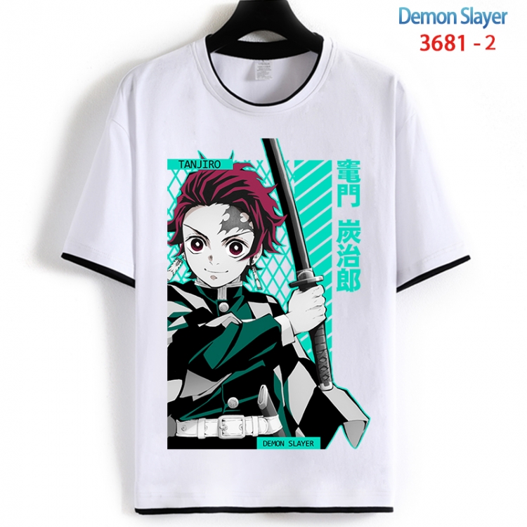 Demon Slayer Kimets Cotton crew neck black and white trim short-sleeved T-shirt from S to 4XL HM-3681-2