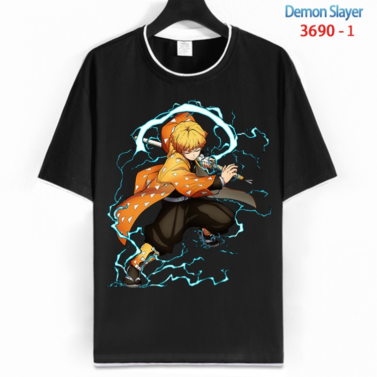 Demon Slayer Kimets Cotton crew neck black and white trim short-sleeved T-shirt from S to 4XL  HM-3690-1
