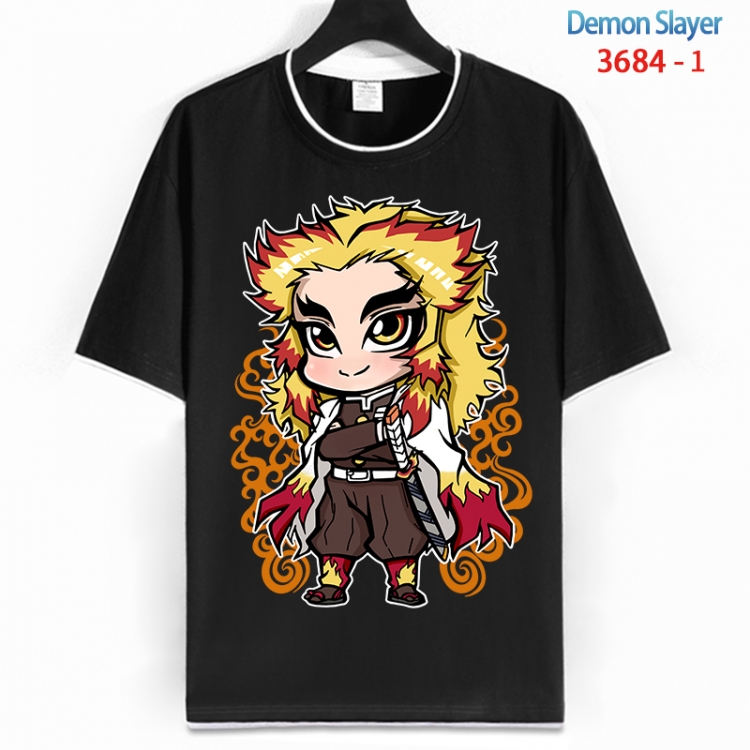 Demon Slayer Kimets Cotton crew neck black and white trim short-sleeved T-shirt from S to 4XL  HM-3684-1