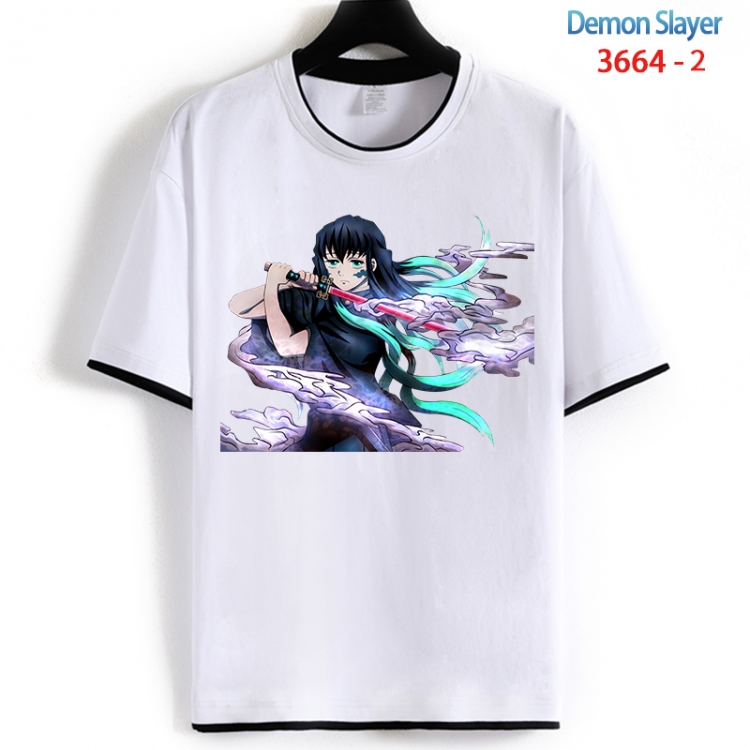 Demon Slayer Kimets Cotton crew neck black and white trim short-sleeved T-shirt from S to 4XL  HM-3664-2