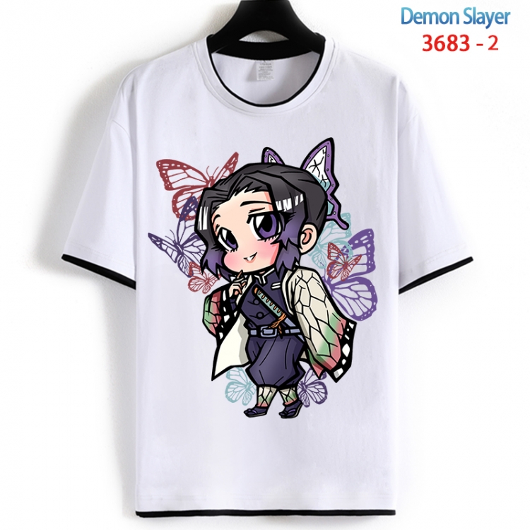 Demon Slayer Kimets Cotton crew neck black and white trim short-sleeved T-shirt from S to 4XL HM-3683-2