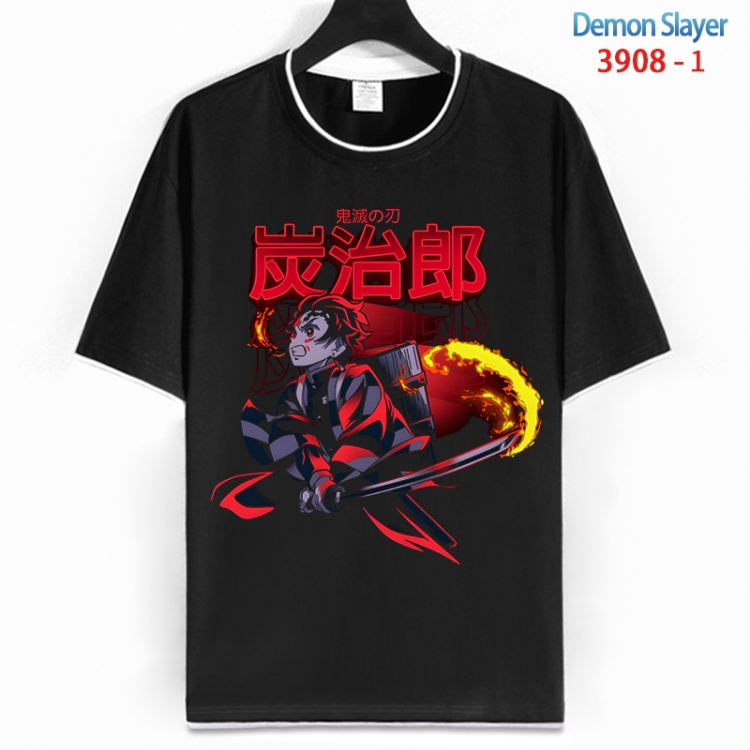Demon Slayer Kimets Cotton crew neck black and white trim short-sleeved T-shirt from S to 4XL HM-3908-1