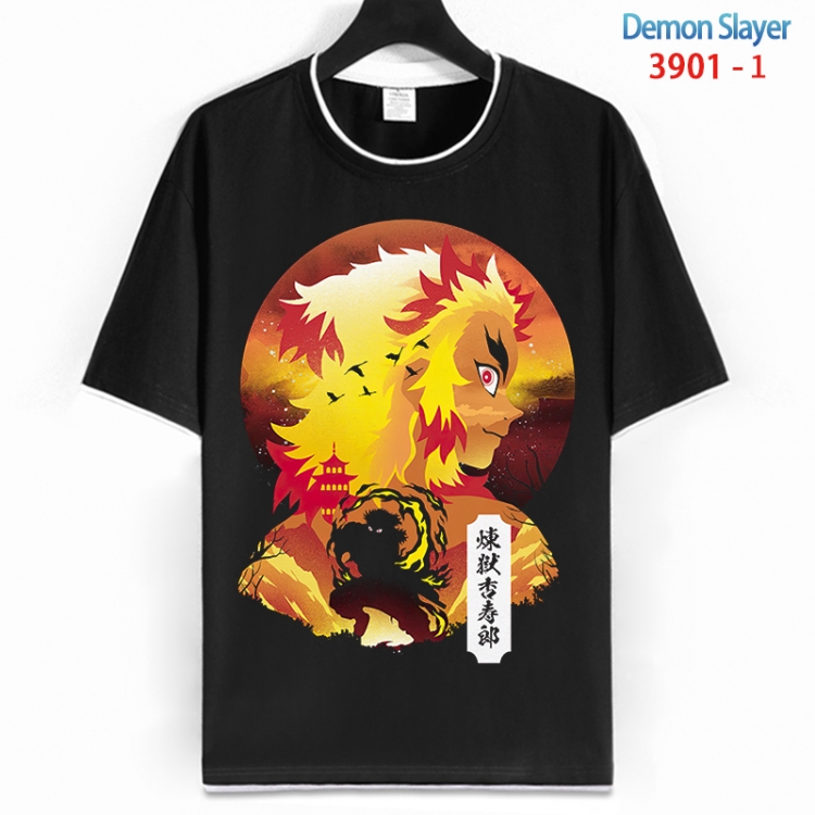 Demon Slayer Kimets Cotton crew neck black and white trim short-sleeved T-shirt from S to 4XL HM-3901-1