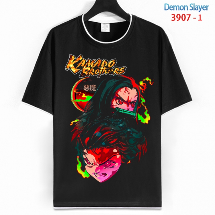 Demon Slayer Kimets Cotton crew neck black and white trim short-sleeved T-shirt from S to 4XL HM-3907-1