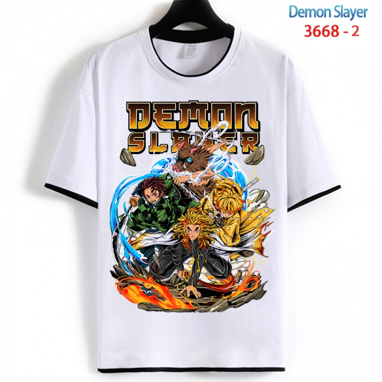 Demon Slayer Kimets Cotton crew neck black and white trim short-sleeved T-shirt from S to 4XL  HM-3668-2