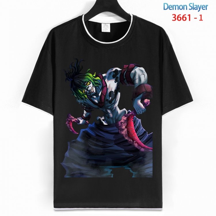 Demon Slayer Kimets Cotton crew neck black and white trim short-sleeved T-shirt from S to 4XL HM-3661-1