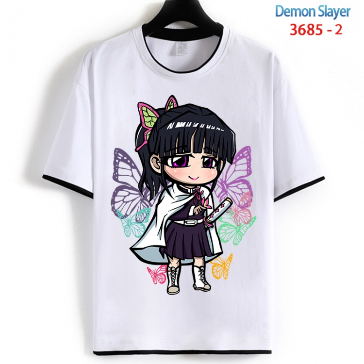 Demon Slayer Kimets Cotton crew neck black and white trim short-sleeved T-shirt from S to 4XL HM-3685-2