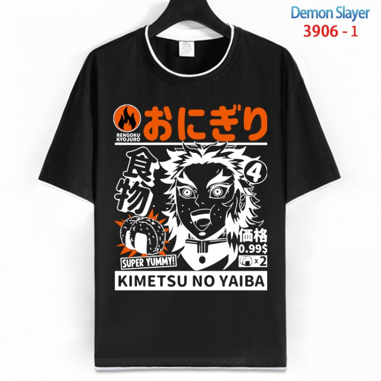 Demon Slayer Kimets Cotton crew neck black and white trim short-sleeved T-shirt from S to 4XL HM-3906-1