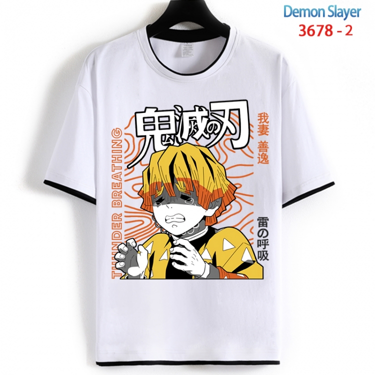 Demon Slayer Kimets Cotton crew neck black and white trim short-sleeved T-shirt from S to 4XL HM-3678-2
