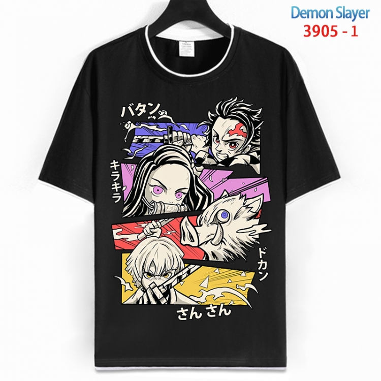 Demon Slayer Kimets Cotton crew neck black and white trim short-sleeved T-shirt from S to 4XL  HM-3905-1