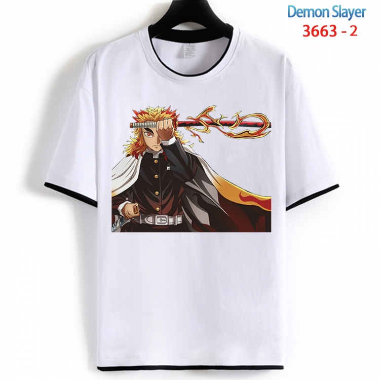 Demon Slayer Kimets Cotton crew neck black and white trim short-sleeved T-shirt from S to 4XL HM-3663-2