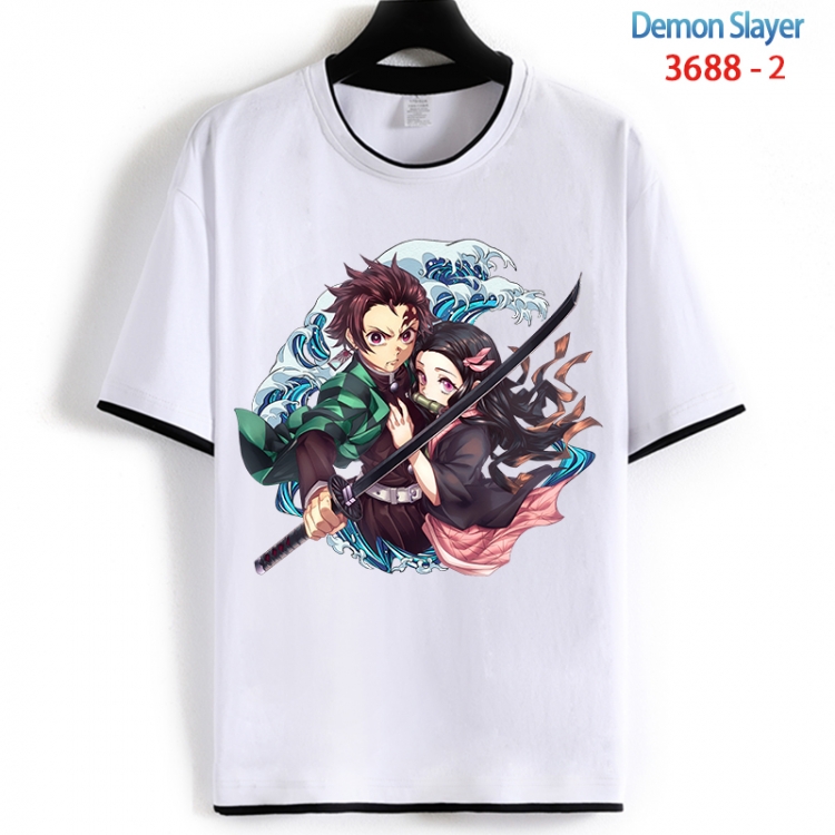 Demon Slayer Kimets Cotton crew neck black and white trim short-sleeved T-shirt from S to 4XL HM-3688-2