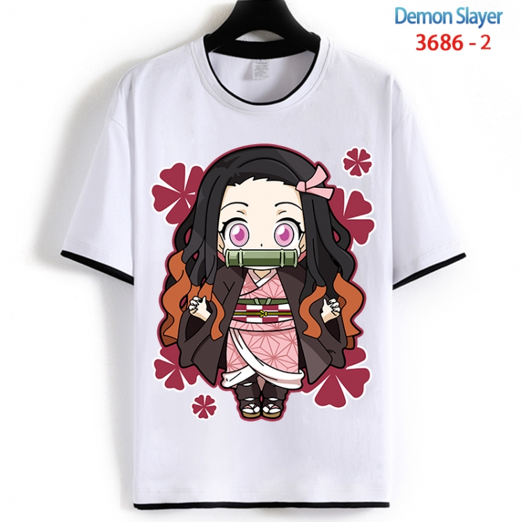 Demon Slayer Kimets Cotton crew neck black and white trim short-sleeved T-shirt from S to 4XL  HM-3686-2