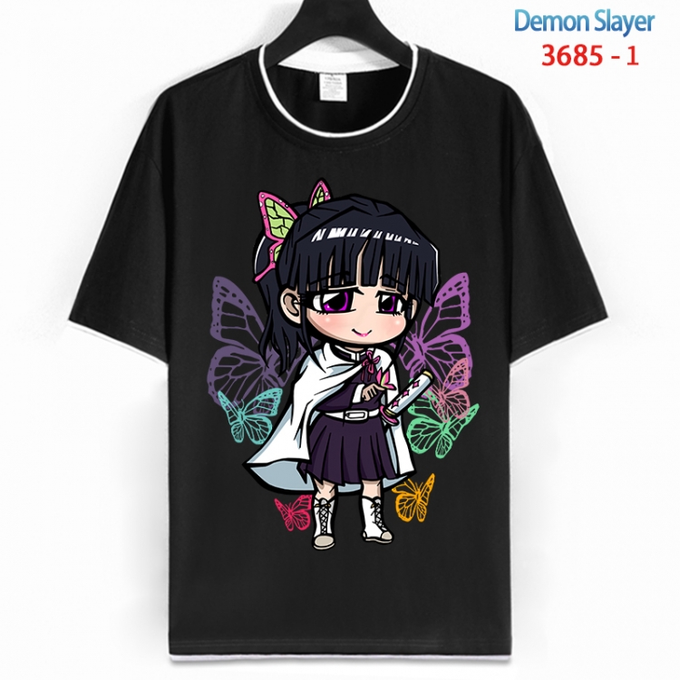 Demon Slayer Kimets Cotton crew neck black and white trim short-sleeved T-shirt from S to 4XL  HM-3685-1