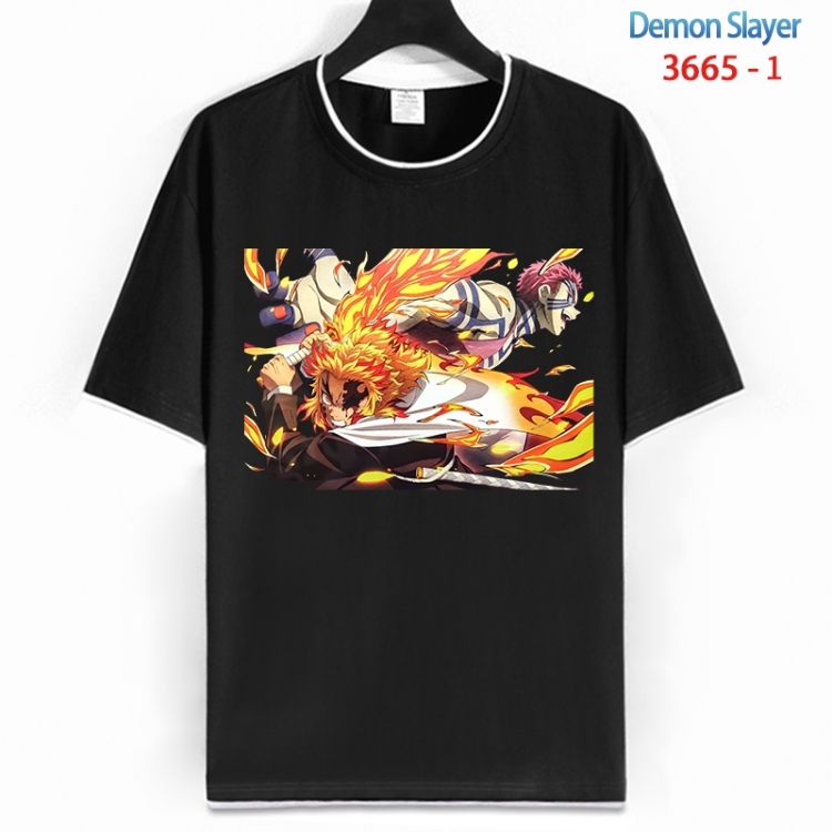 Demon Slayer Kimets Cotton crew neck black and white trim short-sleeved T-shirt from S to 4XL HM-3665-1