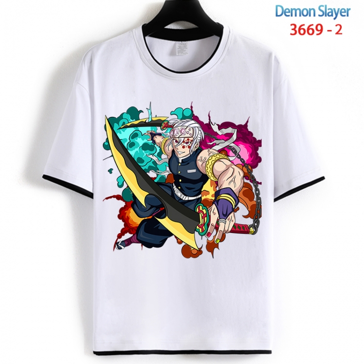 Demon Slayer Kimets Cotton crew neck black and white trim short-sleeved T-shirt from S to 4XL  HM-3669-2
