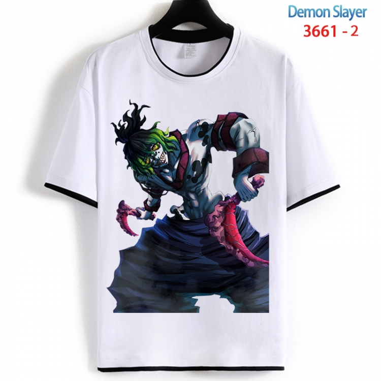 Demon Slayer Kimets Cotton crew neck black and white trim short-sleeved T-shirt from S to 4XL HM-3661-2