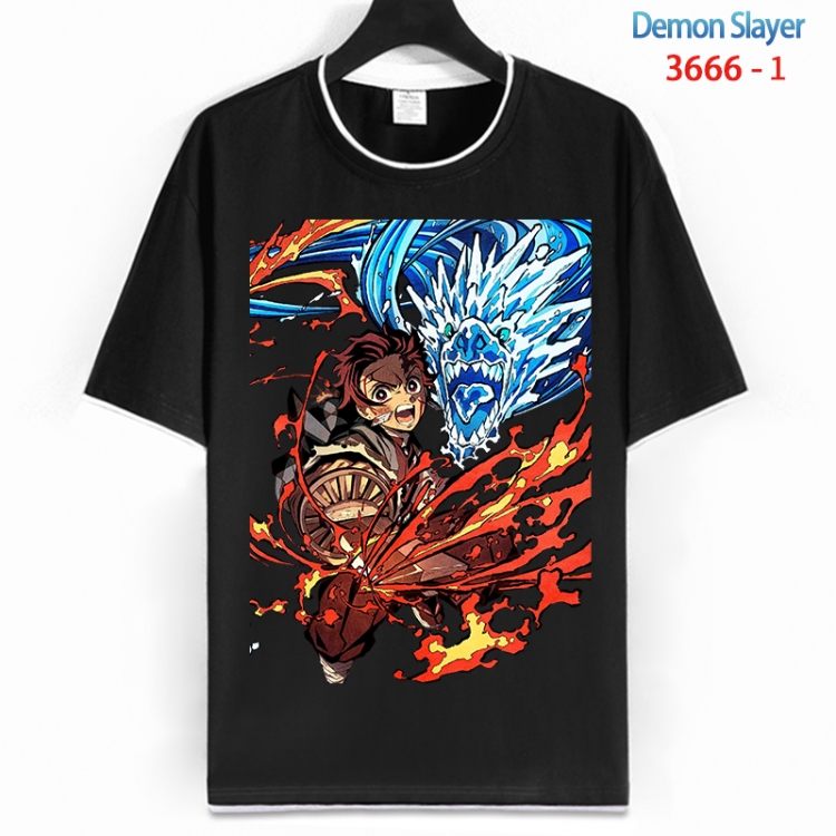 Demon Slayer Kimets Cotton crew neck black and white trim short-sleeved T-shirt from S to 4XL HM-3666-1