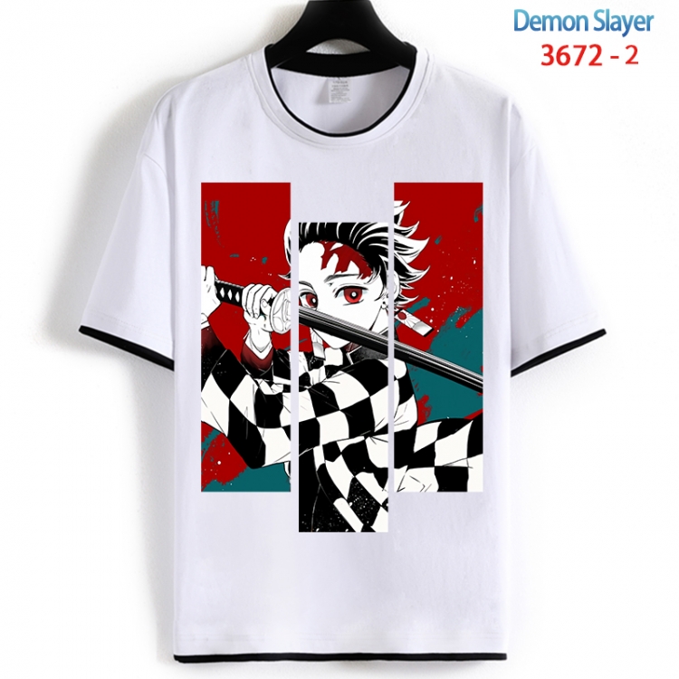 Demon Slayer Kimets Cotton crew neck black and white trim short-sleeved T-shirt from S to 4XL  HM-3672-2
