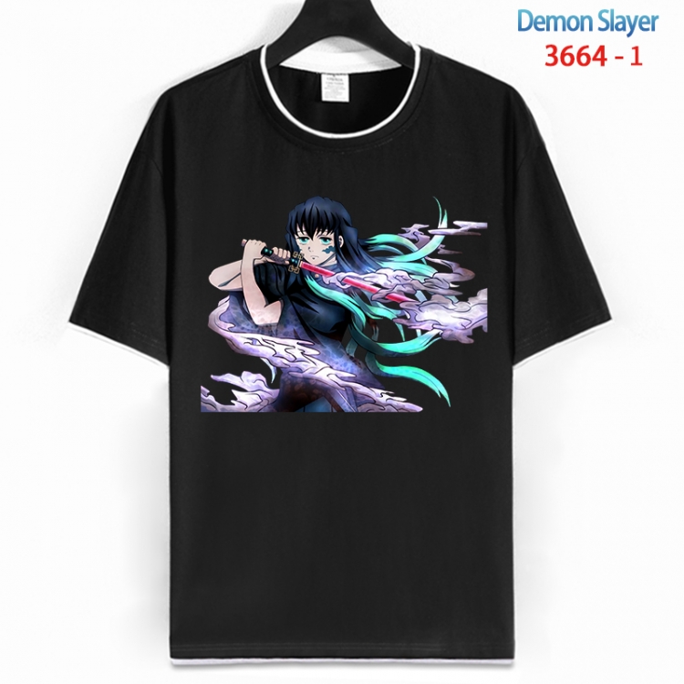 Demon Slayer Kimets Cotton crew neck black and white trim short-sleeved T-shirt from S to 4XL HM-3664-1
