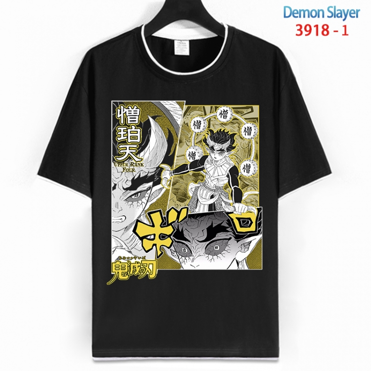 Demon Slayer Kimets Cotton crew neck black and white trim short-sleeved T-shirt from S to 4XL HM-3918-1
