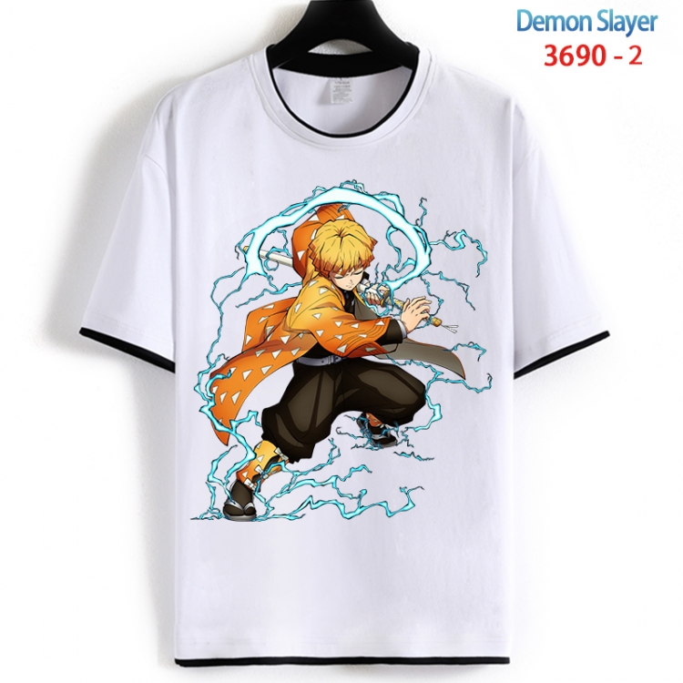 Demon Slayer Kimets Cotton crew neck black and white trim short-sleeved T-shirt from S to 4XL  HM-3690-2