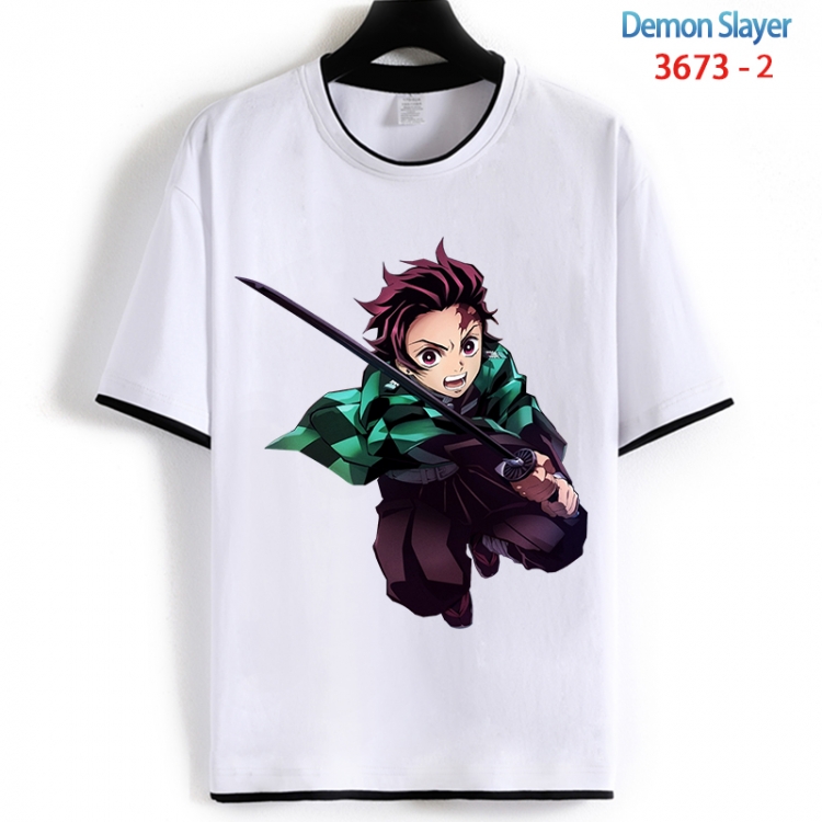 Demon Slayer Kimets Cotton crew neck black and white trim short-sleeved T-shirt from S to 4XL HM-3673-2