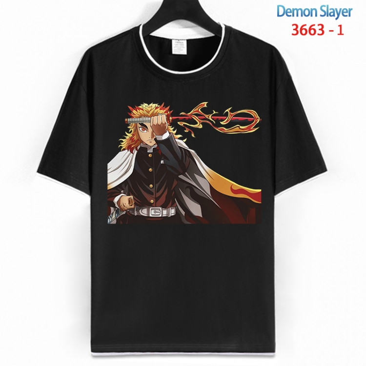 Demon Slayer Kimets Cotton crew neck black and white trim short-sleeved T-shirt from S to 4XL HM-3663-1