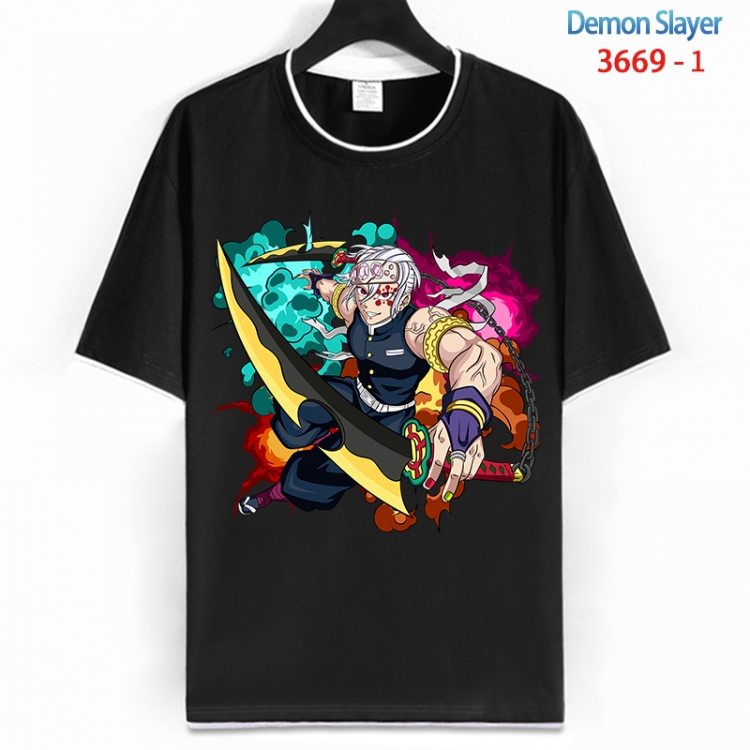 Demon Slayer Kimets Cotton crew neck black and white trim short-sleeved T-shirt from S to 4XL  HM-3669-1