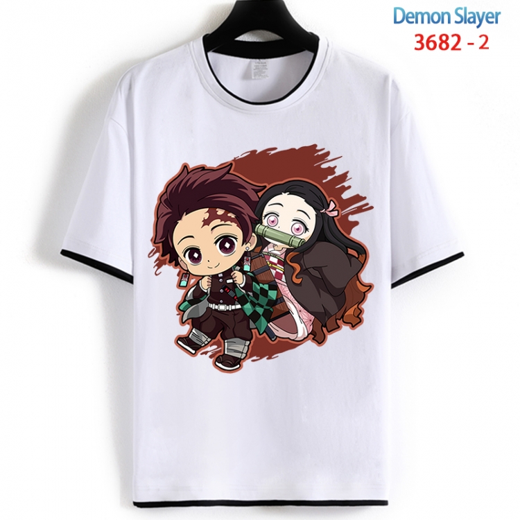 Demon Slayer Kimets Cotton crew neck black and white trim short-sleeved T-shirt from S to 4XL HM-3682-2