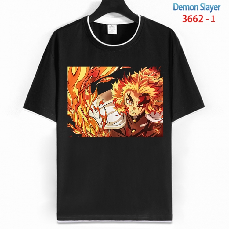 Demon Slayer Kimets Cotton crew neck black and white trim short-sleeved T-shirt from S to 4XL HM-3662-1