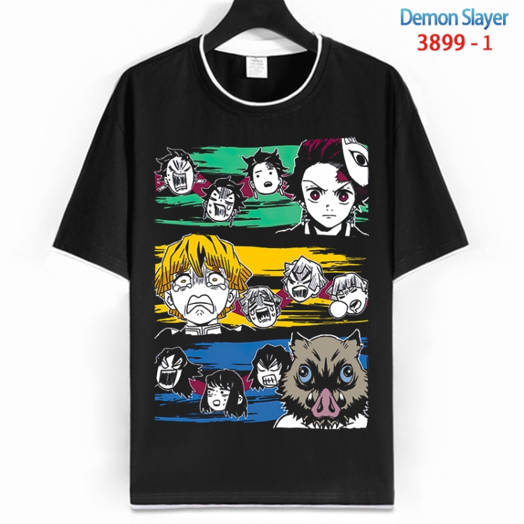 Demon Slayer Kimets Cotton crew neck black and white trim short-sleeved T-shirt from S to 4XL  HM-3899-1