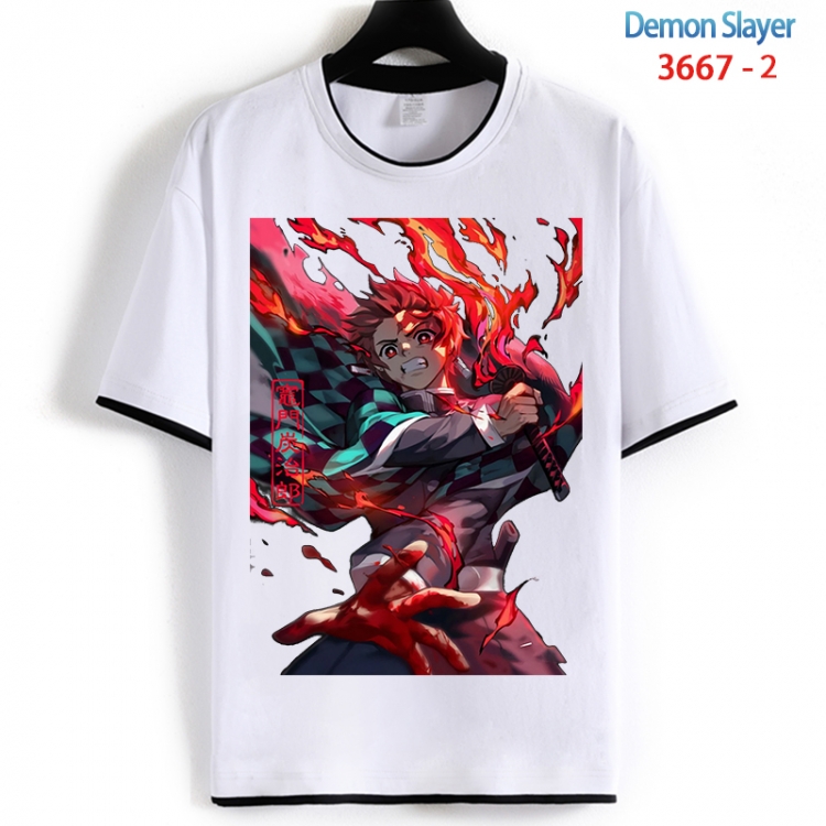 Demon Slayer Kimets Cotton crew neck black and white trim short-sleeved T-shirt from S to 4XL  HM-3667-2