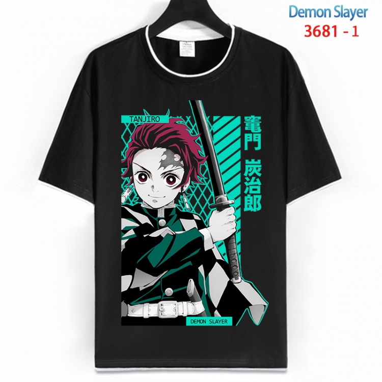Demon Slayer Kimets Cotton crew neck black and white trim short-sleeved T-shirt from S to 4XL  HM-3681-1