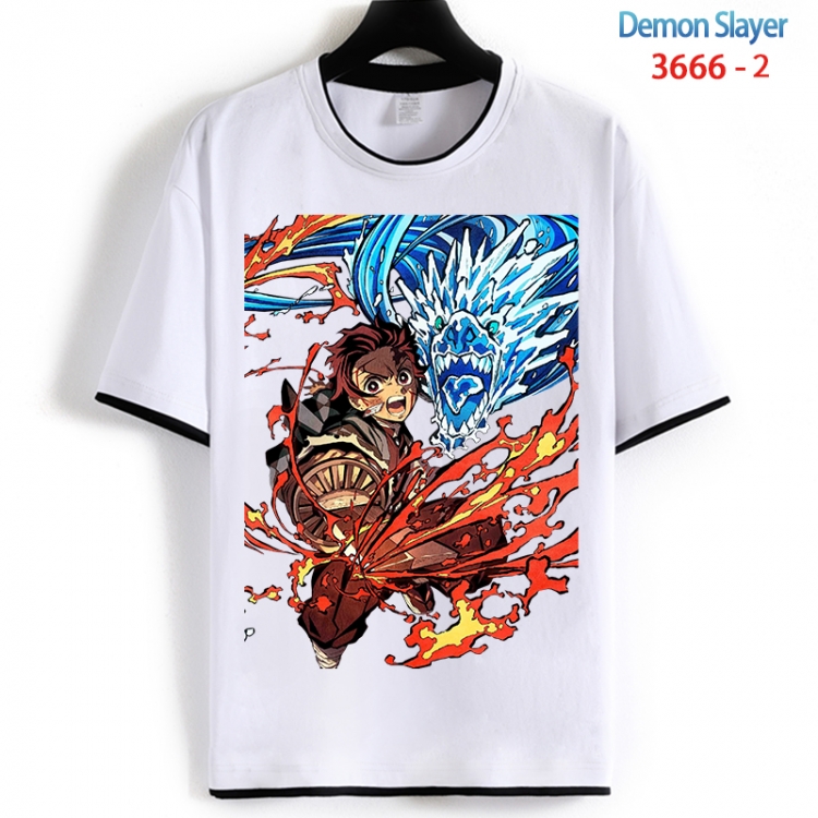 Demon Slayer Kimets Cotton crew neck black and white trim short-sleeved T-shirt from S to 4XL HM-3666-2