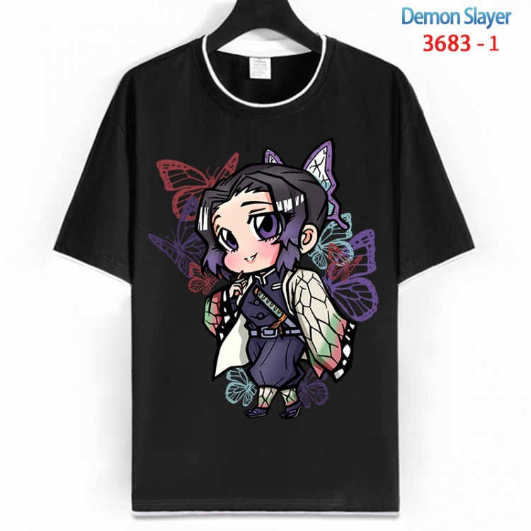 Demon Slayer Kimets Cotton crew neck black and white trim short-sleeved T-shirt from S to 4XL HM-3683-1