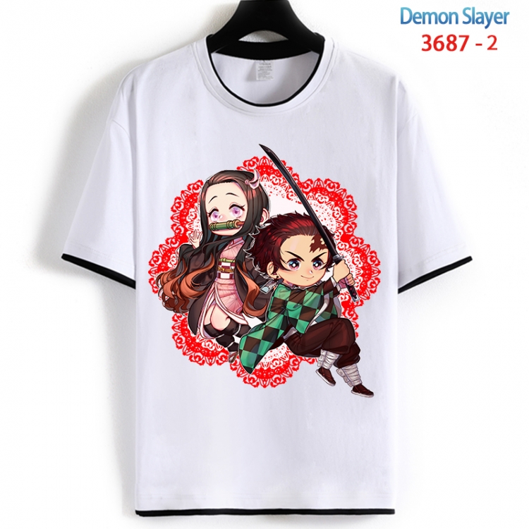 Demon Slayer Kimets Cotton crew neck black and white trim short-sleeved T-shirt from S to 4XL  HM-3687-2
