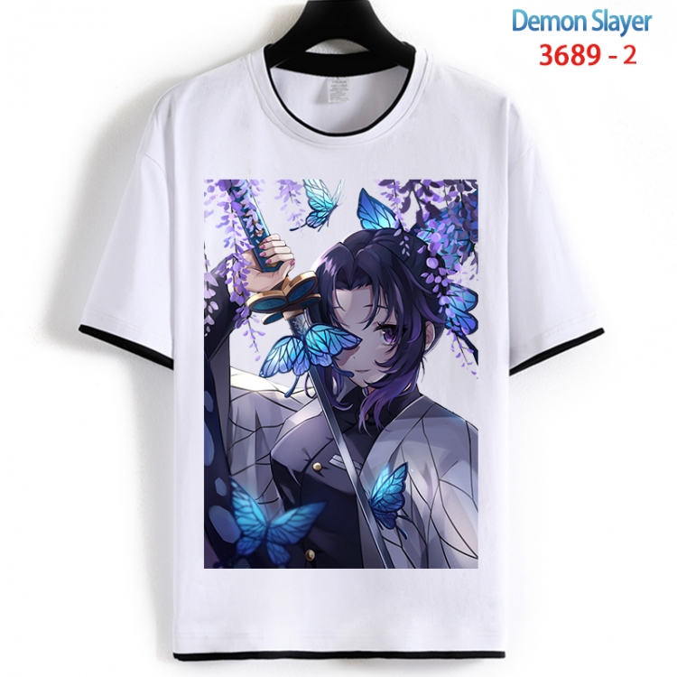 Demon Slayer Kimets Cotton crew neck black and white trim short-sleeved T-shirt from S to 4XL HM-3689-2