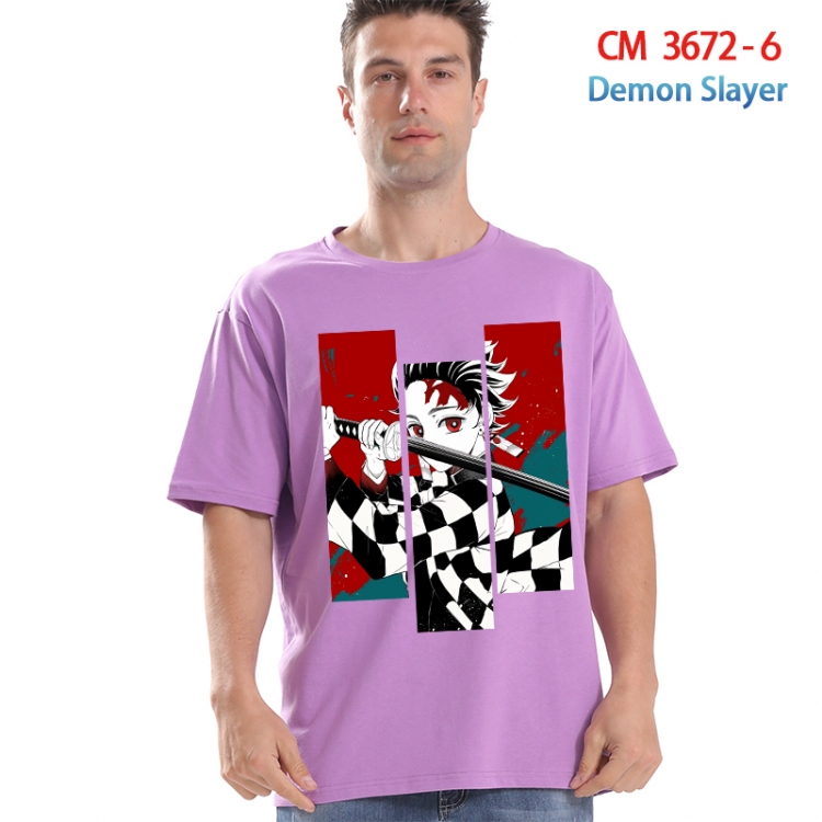 Demon Slayer Kimets Printed short-sleeved cotton T-shirt from S to 4XL 3672-6