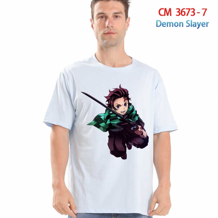 Demon Slayer Kimets Printed short-sleeved cotton T-shirt from S to 4XL 3673-7