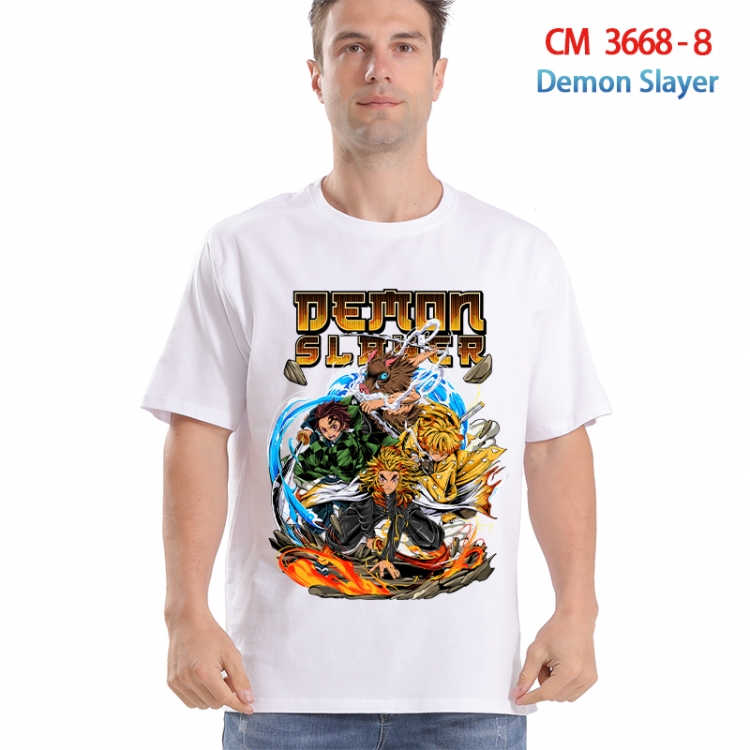 Demon Slayer Kimets Printed short-sleeved cotton T-shirt from S to 4XL 3668-8